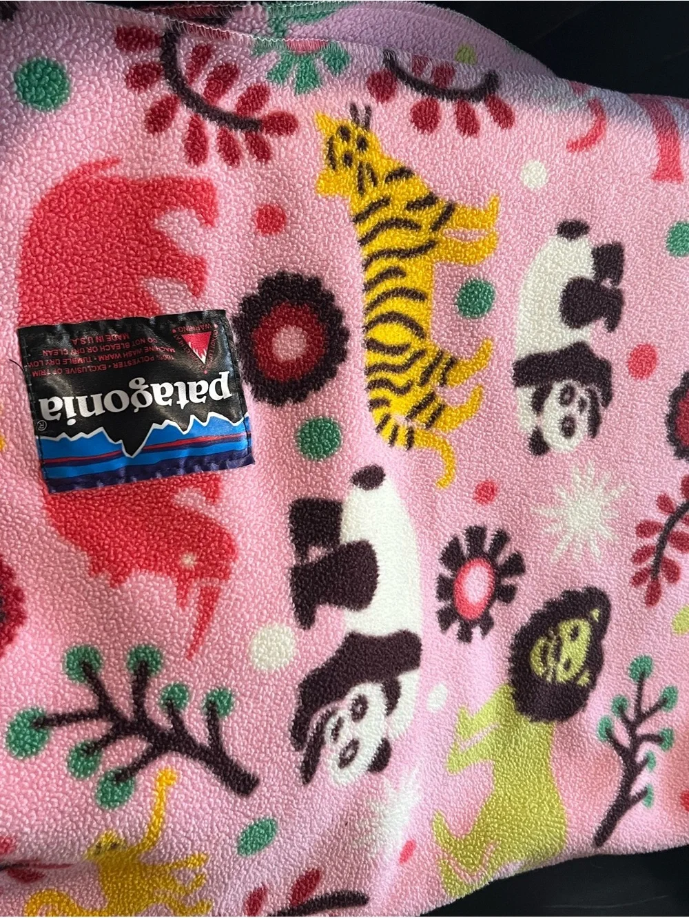 Patagonia Synchilla Rare Blanket Throw Vintage Fleece Pink Safari